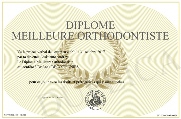 diplome orthodontiste